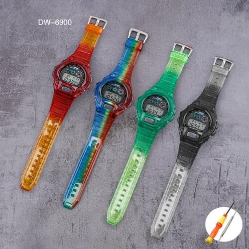 Silicone Watch Case + Strap For Casio G-Shock DW-6900 DW6900 Replacement Rubber Waterproof Sprots Strap Watchbands Accessories