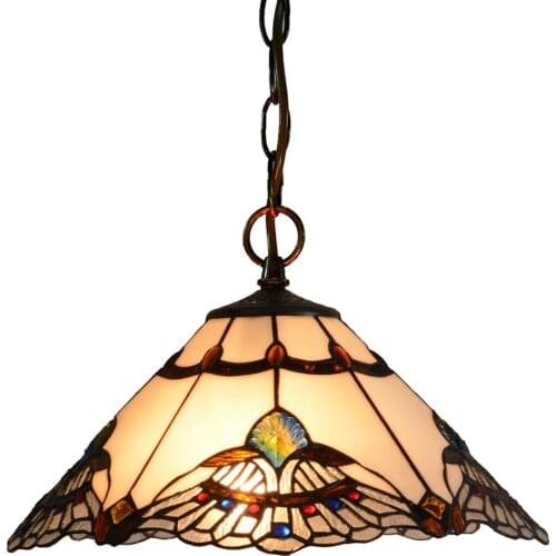 16 Inch(40cm) Wide Stained Glass Dining Room Lights Pendant Lamp Victorian Hanging Light