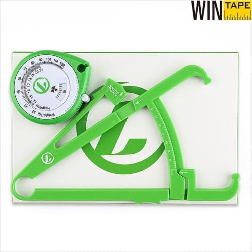WINTAPE 2Pcs/Set BMI Tape Measure Body Fat Tester Retractable Waist Measuring Tape 1.5m BMI Fat Cliper Scientific Measuring Tool