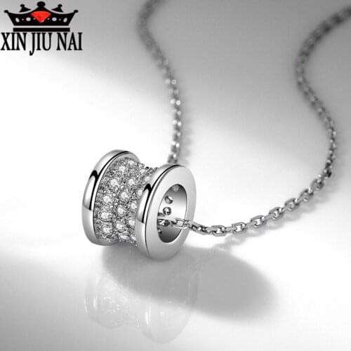 Xiaoman waist s925 sterling silver simple super shining personality light luxury necklace pendant girlfriend birthday gift