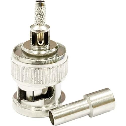 1pc BNC Male Plug RF Coax Convertor Connector Crimp RG316,RG174,LMR100 Straight Nickelplated NEW wholesale