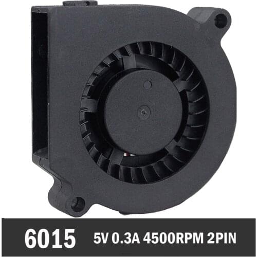 10pcs 60mm 6cm 60mmx15mm 5V DC Brushless Blower Fan 0.3A Turbo Blower Cooler Fan Turbine Blower Fan