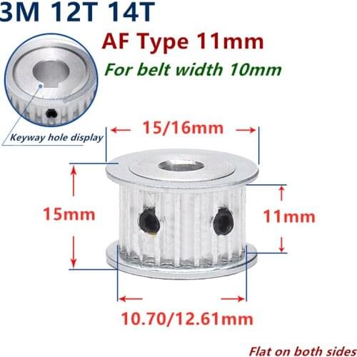 12 14 Teeth Arc HTD 3M Timing Pulley Bore 4mm 5mm for Width 10mm 3M synchronous belt HTD3M Belt pulley Wheel Gear 12Teeth 12T
