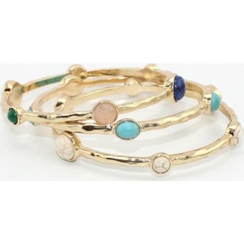 2016 New 6 Dot Stone Insert Fashion Chunky bangles for women