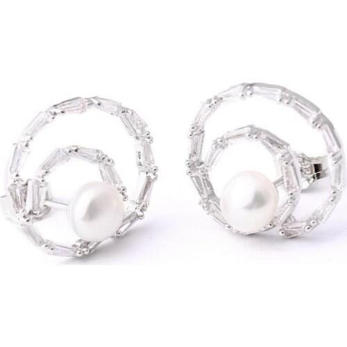 2021 Natural freshwater pearl jewelry bow jewelry pearl earrings Korean style sweet Earrings