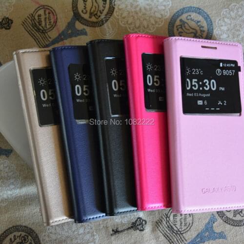 30pcs/lot New PU Leather S View Flip Cover case with window For Samsung Galaxy A3 A320 2017 / A5 A520 2017/A7 A720 2017