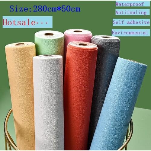3D Three-dimensional Self-adhesive Thermal Insulation Wallpaper Linen Cloth Diatom Mud Plain Decorative Refurbished Wallpaper