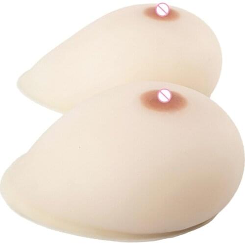 500g/Pair False Breast Form Silicone Artificial Postoperative Breast Fake Boobs Bionic Skin For Crossdresser Drag Queen