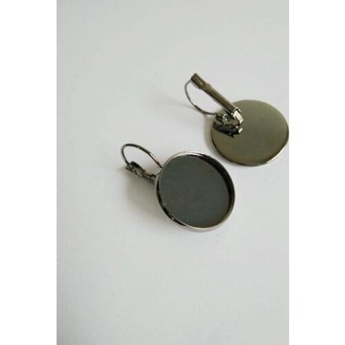 500PCS Gunmetal Black Color 20mm Blank Earring Base for Cabochon Cameo Setting DIY Jewelry Making Findings CFS167