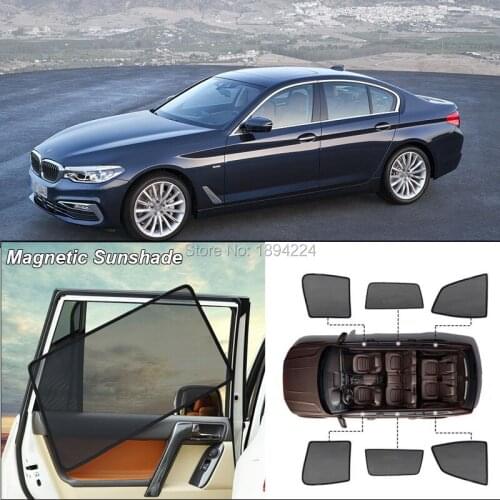 Car Full Side Windows Magnetic Sun Shade UV Protection Ray Blocking Mesh Visor For BMW 5 Series