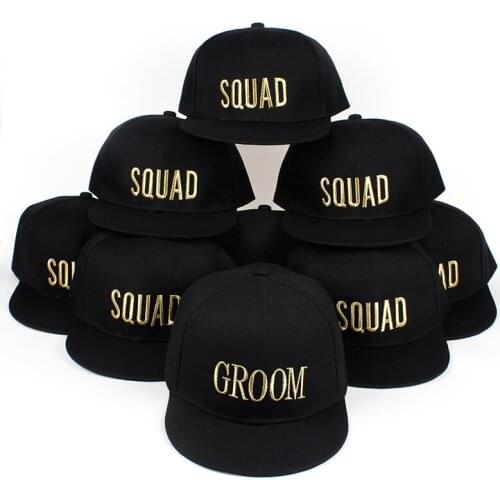2017 Hot Sale GROOM SQUAD Embroidery Snapback Hat Acrylic Men Women Couple Baseball Cap Gifts Fashion Hip-hop Caps