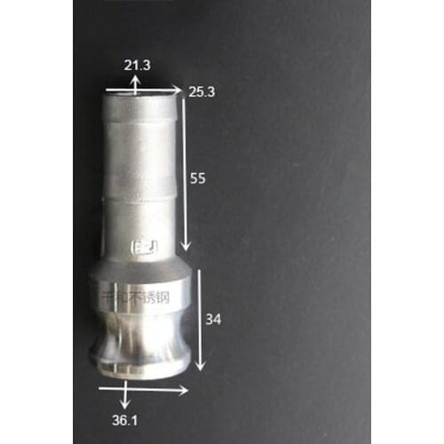 1" Hosetail Barb x Plug Type E Camlock Quick Disconnect Coupling 316 Stianless Cam Groove For Hose Pumps Homebrew