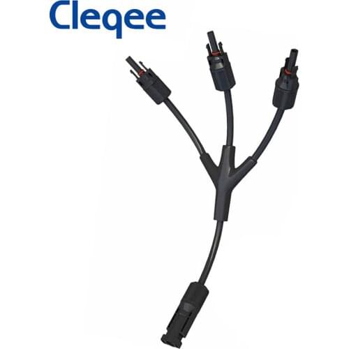 Cleqee 3 To 1 Solar Y Branch Connector With 4mm2 Solar Cable TUV Approved For Solar Pv System 1pc