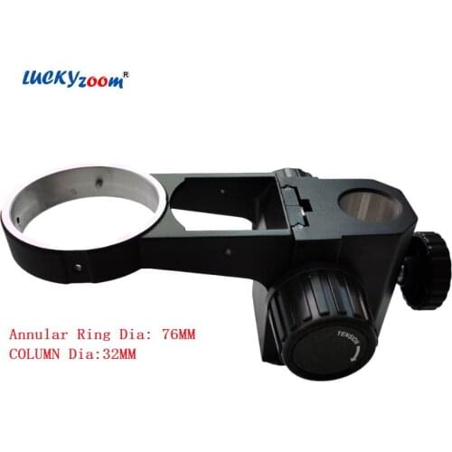 Luckyzoom A1 Metal Stereo Zoom Microscope Focus Arm Adjustment Microscopio Head Holder 76MM Pillar Stand Arbor For Trinoculars