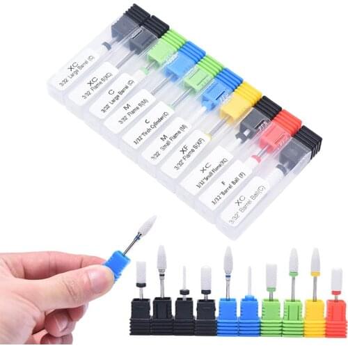 Electric Nail Drill Machine Drill Bits Ceramic Cuticle Clean Burr Nail Drill Bit Rotary Milling Cutter For Manicure Pedicure