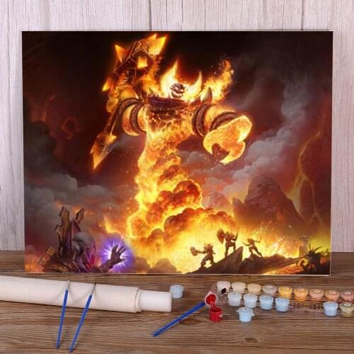 World Of Warcraft Paint By Numbers Package Oil Paints 40*50 Painting On Canvas New Design For Children Wall Handicraft