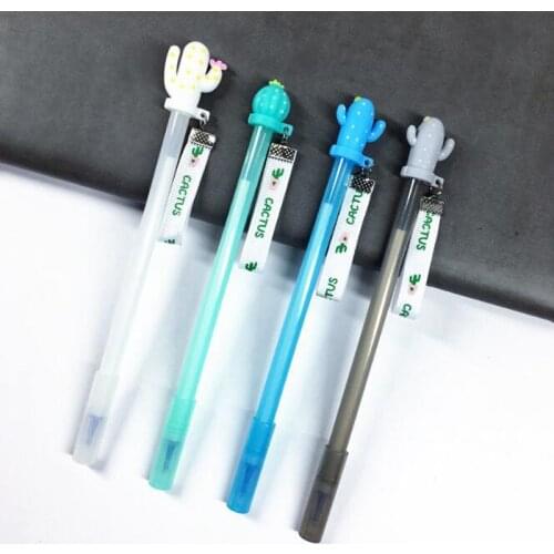 2pc Kawaii Cactus Gel Pen Cute Student Signature Black Ink Pen Bullet Journal Office School Supplies Promotion Stationery 0.5mm