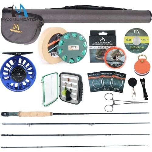 Maxcatch Performance Nymph Fly Rod Kit 2/3/4wt Complete Fishing Outfit 10FT Medium Fast Action Fly Fishing Rod Reel Line Flies
