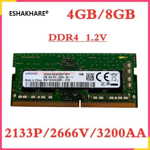 Samsung Laptop ddr4 ram 4GB 8gb PC4 2133Mhz 2666Mhz 3200MHz 260-Pin 1.2V 2666v notebook Memory ram 4g 8g 16G ddr4 original strip