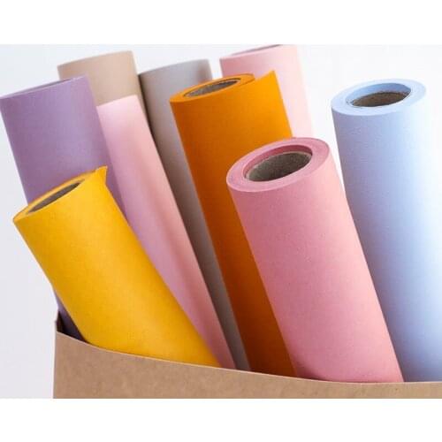 Mocha paper Florist Packaging Craft Paper Roll Flower Wrapping Paper Wedding Gift Packing Materials Pure color rose flower paper