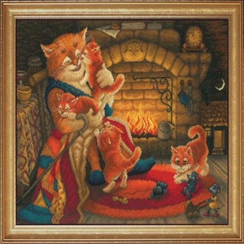 2020 New Arrival Embroidery Lazy Cats Cross Stitch How to with 14CT Aida Counted Canvas & Free Shipping for Home Wall Decoration