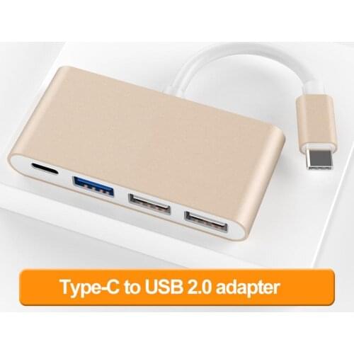 Type-C to USB Hub Adapter 2.0 Portable 4 in 1 Type-C to USB 3.0 Converter Adapter Hub Cable For MacBook Type-C to USB Adapter