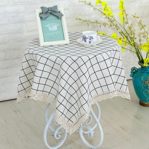 Factory Direct Selling Tablecloth Cotton Plaid Table Cloth Table Drape Rectangular Table round-Table Dustproof Cloth