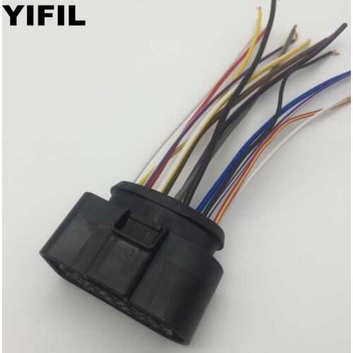 14 Pin/Way Female Xenon Headlamp Light Connector Plug With Wire Cable Pigtail For VW AUDI A4 A6L Q5 Q7 3C0 973 737 3C0973737