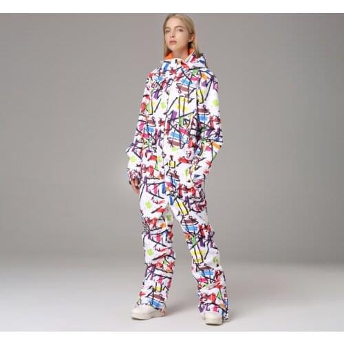 Searipe Colorful One-piece Ski Suit Women Snowboard Set One-Piece Snow Board Jacket Pants Fashion Skiing Trousers outdoor wear