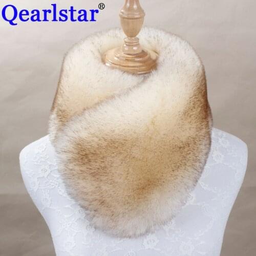 2020 Women Winter Scarf Collar 2 in 1 Faux Fox Fur Muffler Fashion Warm Shawl Wraps Thickened Collar Neckerchief 62*17cm ZKG18