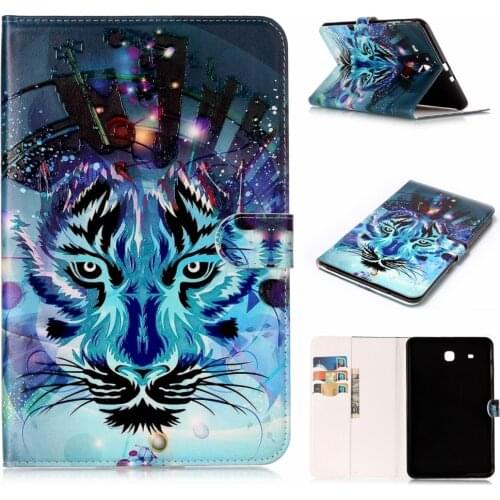 SM-T560 SM-T561 Case Fashion Painting Tablet Book Cover Stand PU Leather Cases For Samsung Galaxy Tab E T560 T561 9.6 inch Case