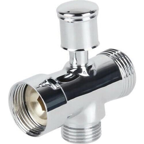 3 Way 1/2 Shower Faucet Water Splitter Shower Valve Diverter Nozzle Adapter Electroplating 3 Way Shower Head Diverter Bathroom