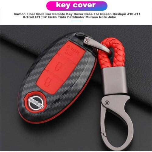 Hight quality Key Case Holder cover ABS Carbon Fiber Shell Car Remote Key Cover Case For Nissan Qashqai J10 J11 X-Trail kicks