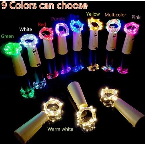 YLSMILE 2M 20 Lights LED Cork Light String Copper Wire String Light Wine Bottle Atmosphere Light DIY Wedding Decoration