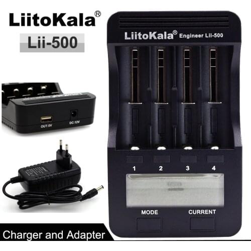 Liitokala Lii-500 NiMH battery charger 3.7V 3.85V 26650 18350 16340 18650 18500 14500 AA AAA 1.2V 5 V output smart charger