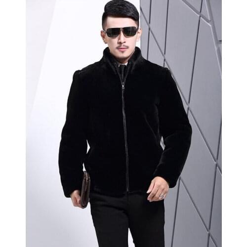 Winter autumn thicken thermal leather jackets men casual mens faux fur coats overcoat stand collar black fashion plus size 3XL