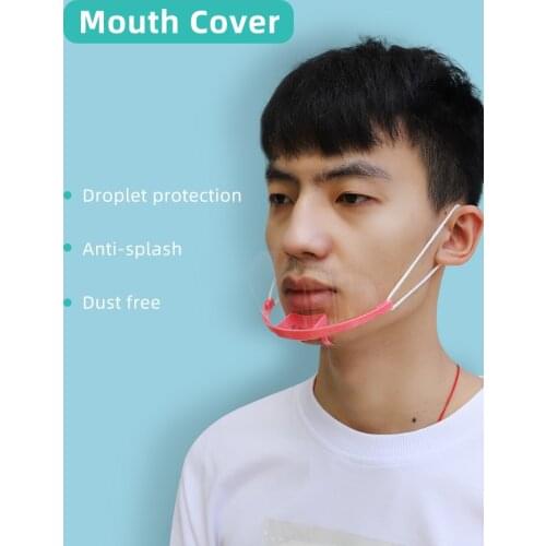 10PCS Transparent Catering Mask Anti Fog Droplet Food Hotel Plastic Kitchen Restaurant Smile Mouth Masks