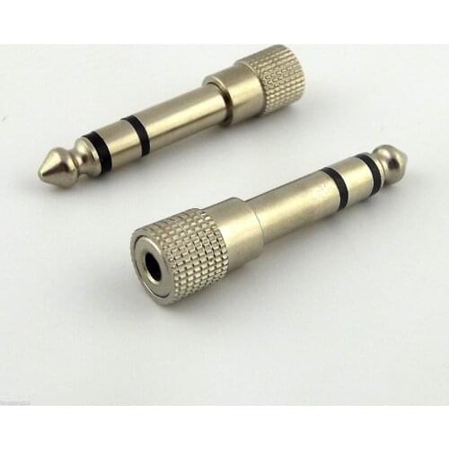 20pcs 6.35mm 1/4" Male Stereo to 3.5mm Female Headphone Audio Adapter Converter Nickel