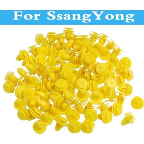 50pcs Yellow Car Door Plastic Rivet Trim Fastener Clips For Ssangyong Nomad Rexton Tivoli Chairman Korando Musso Kyron Actyon