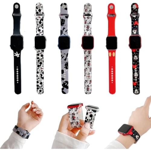 Disney Mickey Anime New for Apple Watch Band Series 6 5 4 3 2 1 for Iwatch Bracelet 38mm 40mm 42mm 44mm Watchband Accessories