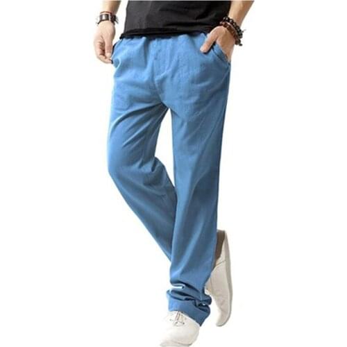 Linen Men jogger pants 2021 sweatpants sports gym pant for spring summer streewear men Trousers
