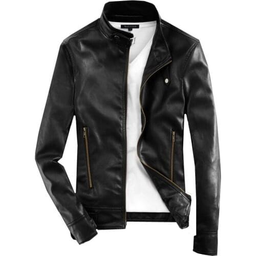 C1023 spring and autumn 2020 new Korean version men fashion handsome slim PU leather jacket cheap wholesale free shipping