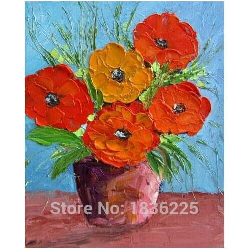 Flowers wallpapers oil painting flowers canvas modern abstract painting flower oil painting for home decoration wall decor