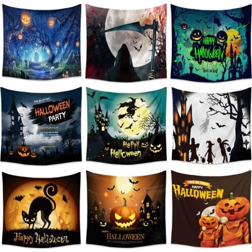 Pumpkin Halloween Tapestry Scary Wall Decor HippieTapestry Wall Hanging Bohemian Gypsy Trick or Treat Tapiz Witchcraft Tapestry