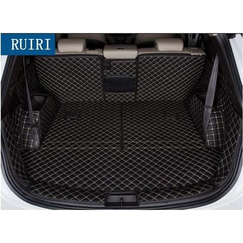 Good mats! Full set car trunk mats for Hyundai Santa fe 7 seats 2018-2013 durable cargo liner mats boot carpets for Santafe 2015
