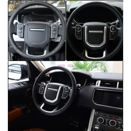 ABS Chrome Car Steering Wheel Sequins Decoration Interior Modified Stickers Car-styling For Land Rover 2014-18 Range Rover Sport