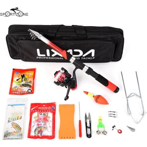 Lixada 2.1m Fishing Rod Reel Combo Full Kits Spinning Reel Pole Set With Lure Swivel Tool Set In Bag Case Fishing Tackle Pesca