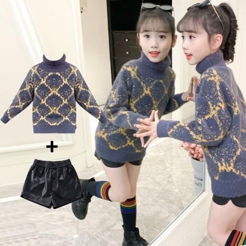 Beautiful Pullover Knitting Kids Sweaters Spring Winter Baby Boys Girls Warm Tops Bottoming Children Clothes High Quality