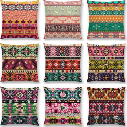 Colorful Seamless Aztec Decorative Prints Fancy Abstract Geometric Vector Pattern Tribal Lovely Cushion Cover Sofa Pillow Case