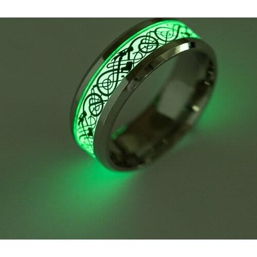 BAECYT Men Ring Dragon Ring Luminous Ring Glowing In Dark Couple Rings Jewelry For Men And Women Silver Rings Dropshipping